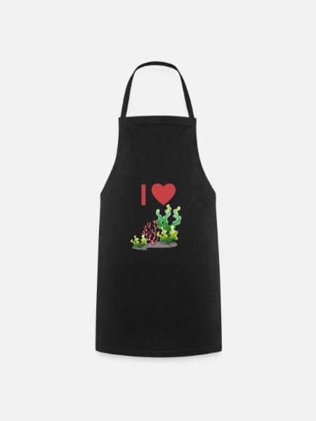 J’aime les algues | Alge Tang Seetang Botanique - Tablier de cuisine - noir