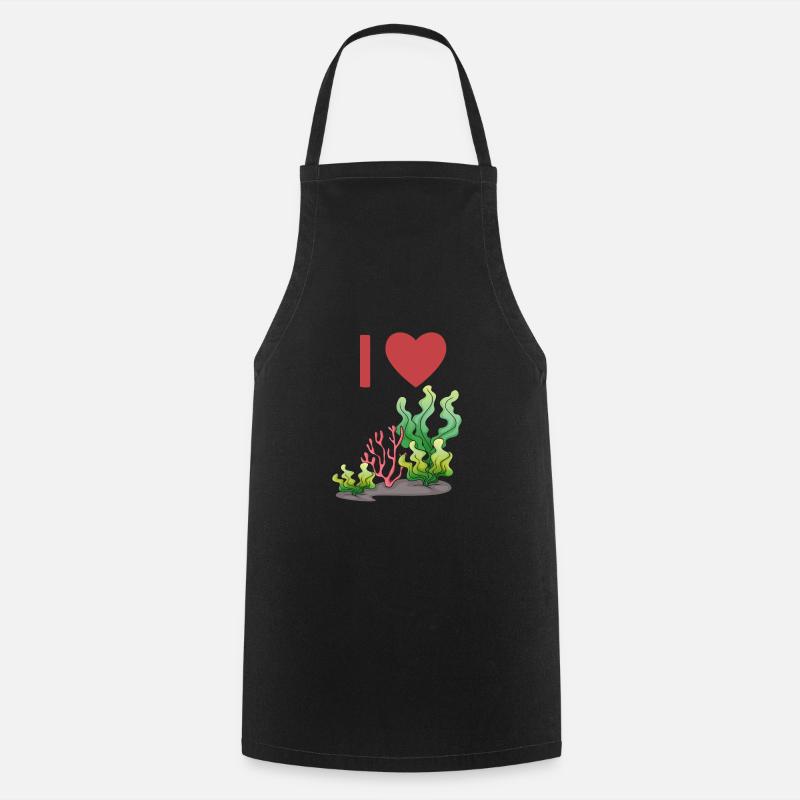 J’aime les algues | Alge Tang Seetang Botanique - Tablier de cuisine - noir