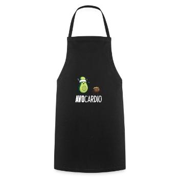 Funny Avocado Cardio Partner Cute Running Seed - Cooking Apron - black - Front - AI Model Male 185 dark (185cm)