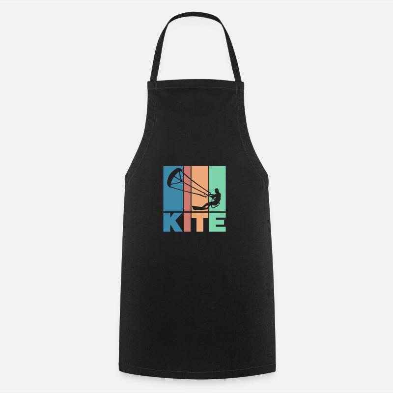 Kite silhouette cadeau de kitesurf vagues surf - Tablier de cuisine - noir