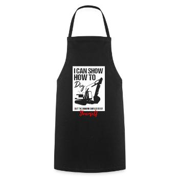 Baggerrückenbagger für Baggerfahrer - Kochschürze - Schwarz - Vorne - AI Model Male 185 dark (185cm)