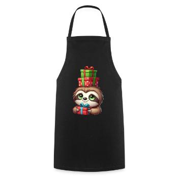 Weihnachtsmann Faultier Balancieren Weihnachtszeit - Kochschürze - Schwarz - Vorne - AI Model Male 185 dark (185cm)