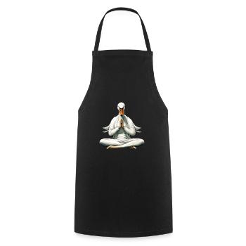 Yoga des cygnes - Tablier de cuisine - noir - Devant - AI Model Male 185 dark (185cm)