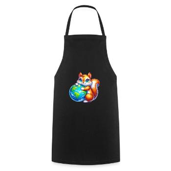 Squirrel for Earth Environmental Protection Nature Conservation - Cooking Apron - black - Front - AI Model Male 185 dark (185cm)