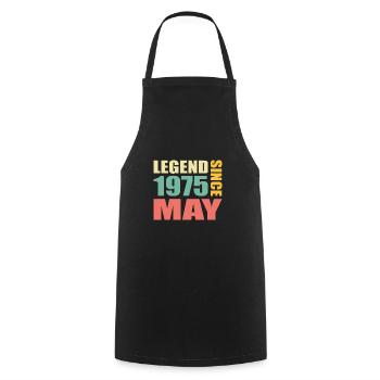 49ème anniversaire mai vintage 1975 idée cadeau - Tablier de cuisine - noir - Devant - AI Model Male 185 dark (185cm)