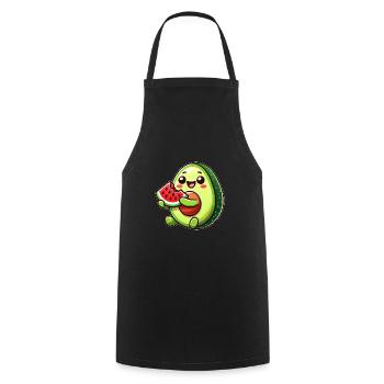 Sweet Avocado Melon Cartoon Fruit Summer - Cooking Apron - black - Front - AI Model Male 185 dark (185cm)