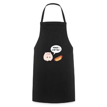 hot dog - Tablier de cuisine - noir - Devant - AI Model Male 185 dark (185cm)