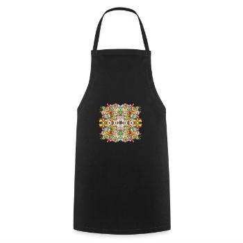The Christmas crowd is having a great time - Cooking Apron - black - Front - AI Model Male 185 dark (185cm)