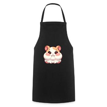 Süßer Hamster mit prallen Backen - Kochschürze - Schwarz - Vorne - AI Model Male 185 dark (185cm)