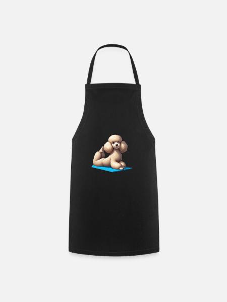 Hund Pudel Yoga Gymnastik - Kochschürze - Schwarz