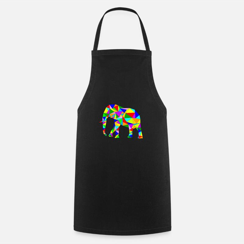 motley polygon elephant - Cooking Apron - black