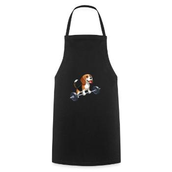 Beagle Weightlifting Workout Strength - Cooking Apron - black - Front - AI Model Male 185 dark (185cm)