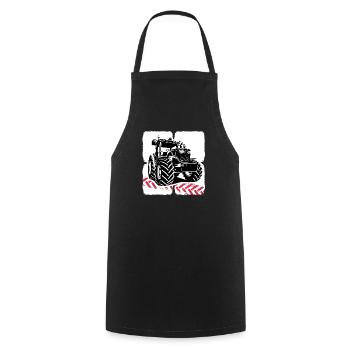 Tractor Tractor Driver Tractor Tires - Cooking Apron - black - Front - AI Model Male 185 dark (185cm)