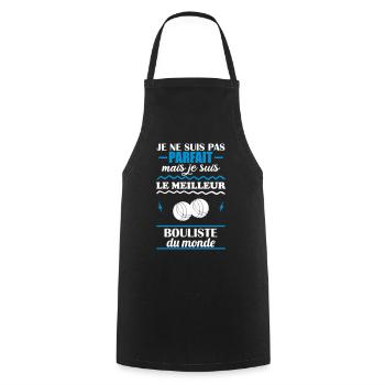 Pas parfait mais meilleur bouliste, pétanque - Tablier de cuisine - noir - Devant - AI Model Male 185 dark (185cm)