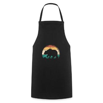 Bear animal wilderness bears daddy bear mom bear wild animal - Cooking Apron - black - Front - AI Model Male 185 dark (185cm)