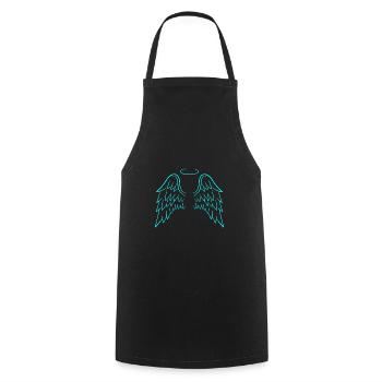 Ange ailes aile ange - Tablier de cuisine - noir - Devant - AI Model Male 185 dark (185cm)