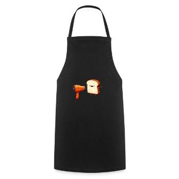 Toast mit Fön Toasten Cartoon - Kochschürze - Schwarz - Vorne - AI Model Male 185 dark (185cm)