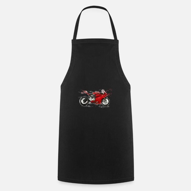 Rote Motorrad - Kochschürze - Schwarz