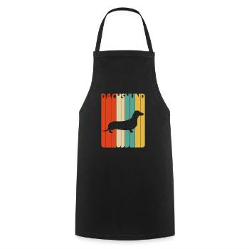 Retro Vintage Dachshund Gifts for Dog Lovers.Puppy - Cooking Apron - black - Front - AI Model Male 185 dark (185cm)