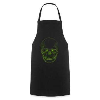 SkullSketchGreen - Tablier de cuisine - noir - Devant - AI Model Male 185 dark (185cm)