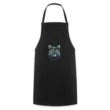 Polygon Wolf Head - Cooking Apron - black - Front - AI Model Male 185 dark (185cm)