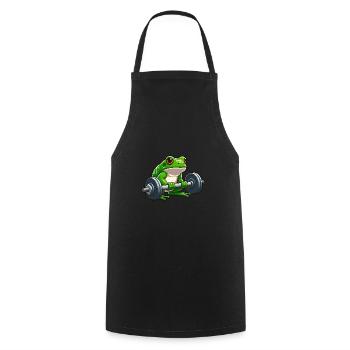Strong frog while lifting weights - Cooking Apron - black - Front - AI Model Male 185 dark (185cm)