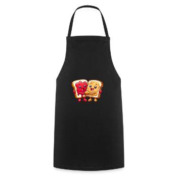 Toast & Marmelade: PBJ-Freundschaft - Kochschürze - Schwarz - Vorne - AI Model Male 185 dark (185cm)