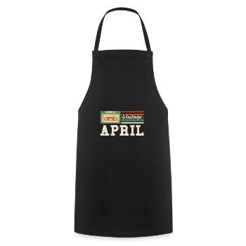 24th birthday April Vintage 1999 Vintage - Cooking Apron - black - Front - AI Model Male 185 dark (185cm)