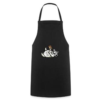 Schwein Pizza Pizzaliebhaber Skurril Lustig - Kochschürze - Schwarz - Vorne - AI Model Male 185 dark (185cm)