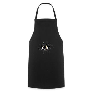 Nymphensittich Riss Motiv - Kochschürze - Schwarz - Vorne - AI Model Male 185 dark (185cm)