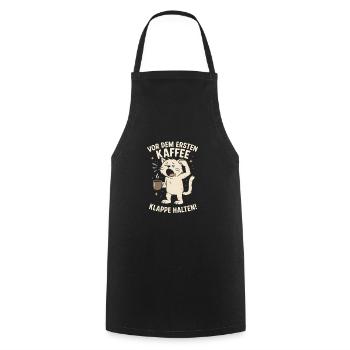 Kaffee Katze Montag Arbeit Büro Spruch - Kochschürze - Schwarz - Vorne - AI Model Male 185 dark (185cm)