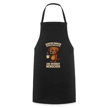 Mehr Kaffee, weniger Menschen Hund - Kochschürze - Schwarz - Vorne - AI Model Male 185 dark (185cm)