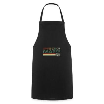 23ème anniversaire mai millésime 2000 millésime - Tablier de cuisine - noir - Devant - AI Model Male 185 dark (185cm)