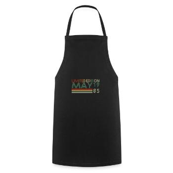 38ème Anniversaire Mai Millésime 1985 - Tablier de cuisine - noir - Devant - AI Model Male 185 dark (185cm)