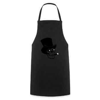 Crâne avec chapeau et cigare - Tablier de cuisine - noir - Devant - AI Model Male 185 dark (185cm)