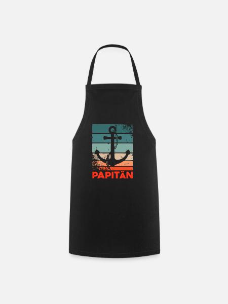 PAPITÄN - Vintage Anker - Ostseeliebe - Kochschürze - Schwarz