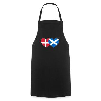 Denmark Scotland Flag Heart - Cooking Apron - black - Front - AI Model Male 185 dark (185cm)