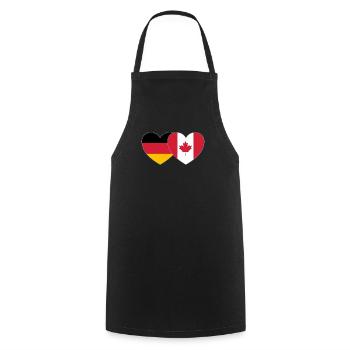Allemagne Canada Drapeau Coeur - Tablier de cuisine - noir - Devant - AI Model Male 185 dark (185cm)