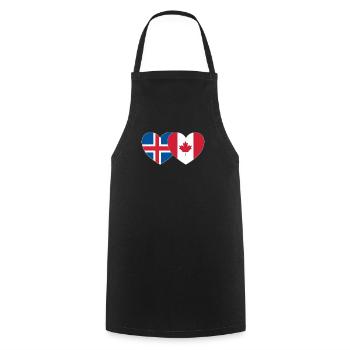 Iceland Canada Flag Heart - Cooking Apron - black - Front - AI Model Male 185 dark (185cm)