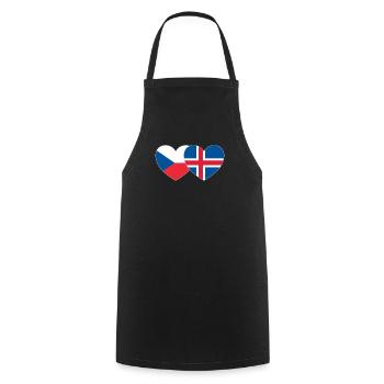 Tschechien Island Flagge Herz - Kochschürze - Schwarz - Vorne - AI Model Male 185 dark (185cm)