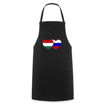 Hongrie Russie Drapeau Cœur - Tablier de cuisine - noir - Devant - AI Model Male 185 dark (185cm)