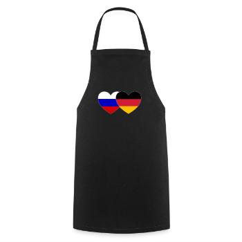 Russland Deutschland Flagge Herz - Kochschürze - Schwarz - Vorne - AI Model Male 185 dark (185cm)