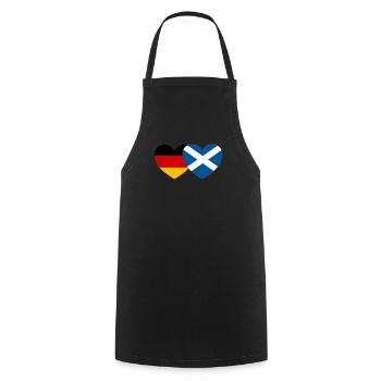 Allemagne Écosse Flag Heart - Tablier de cuisine - noir - Devant - AI Model Male 185 dark (185cm)