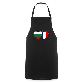 Bulgaria Fankreich Flag Heart - Cooking Apron - black - Front - AI Model Male 185 dark (185cm)