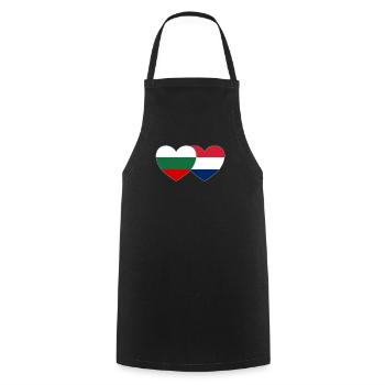 Bulgaria Holland Flag Heart - Cooking Apron - black - Front - AI Model Male 185 dark (185cm)