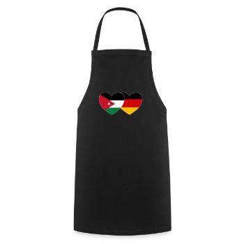 Jordan Germany Flag Heart - Cooking Apron - black - Front - AI Model Male 185 dark (185cm)