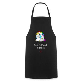 Aßen ohne Tisch! - Kochschürze - Schwarz - Vorne - AI Model Male 185 dark (185cm)