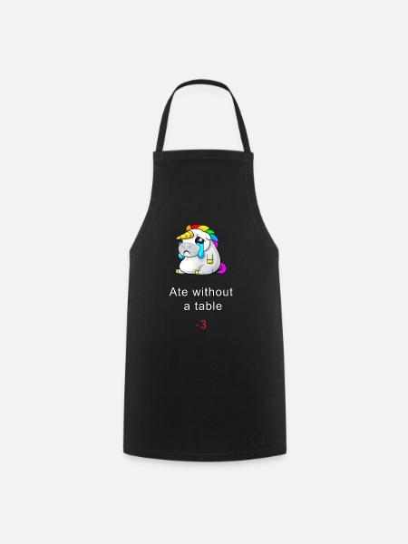 Ate without a table! - Cooking Apron - black