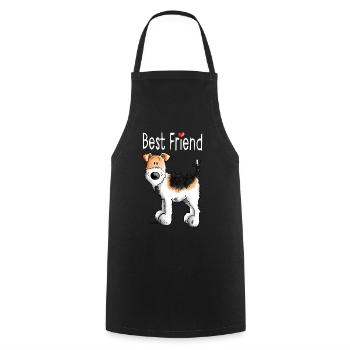 Best Friend Fox Terrier - Dog - Gift - Cooking Apron - black - Front - AI Model Male 185 dark (185cm)
