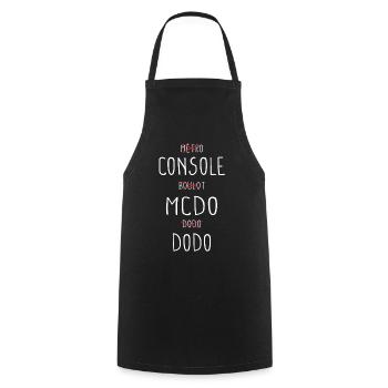 Cadeau drôle geek gamer jeux vidéos malbouffe - Tablier de cuisine - noir - Devant - AI Model Male 185 dark (185cm)